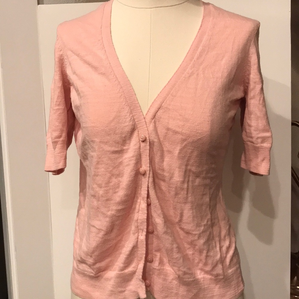 Caslon short sleeve cardigan Soft pink
